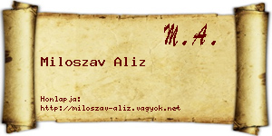 Miloszav Aliz névjegykártya